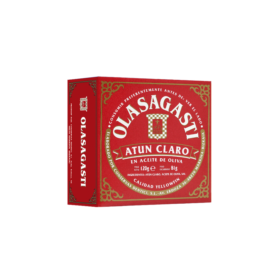 Geltonpelekio tuno kepsnys alyvuogių aliejuje - 120 g | Olasagasti – priekinis vaizdas | Beata Nicholson