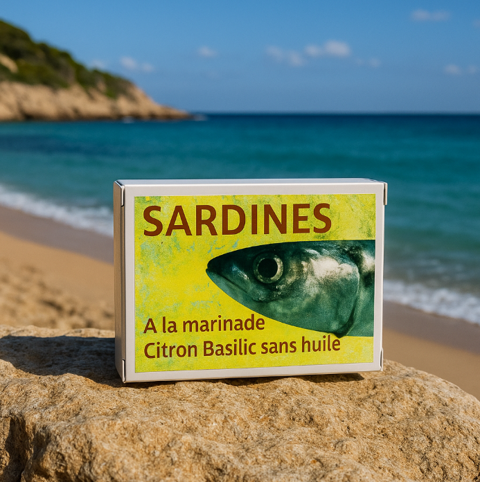 Sardinės su citrina ir baziliku, be aliejaus | CAPITAINE NAT – galinis vaizdas | Beata Nicholson