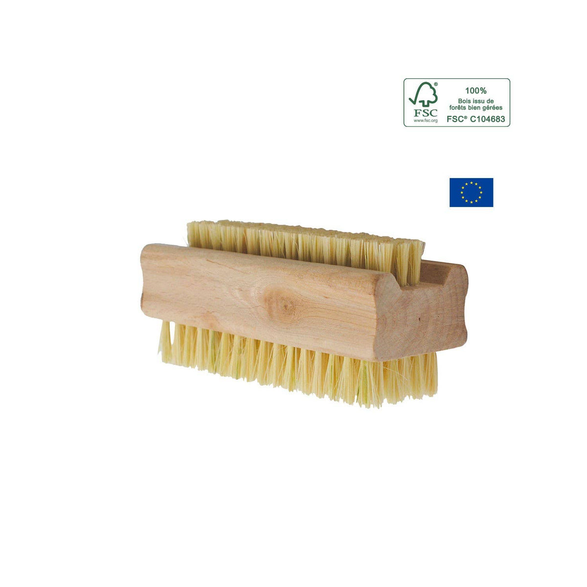 Medinis nagų šepetėlis iš FSC® buko medienos su natūraliais augaliniais šeriais – La Droguerie