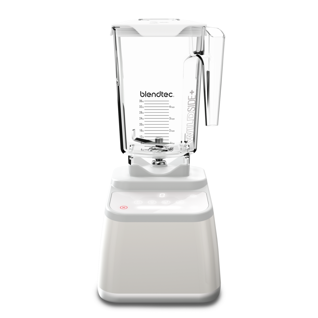 Blendtec Designer 625 baltas maišytuvas su wildSIDE+ ąsočiu