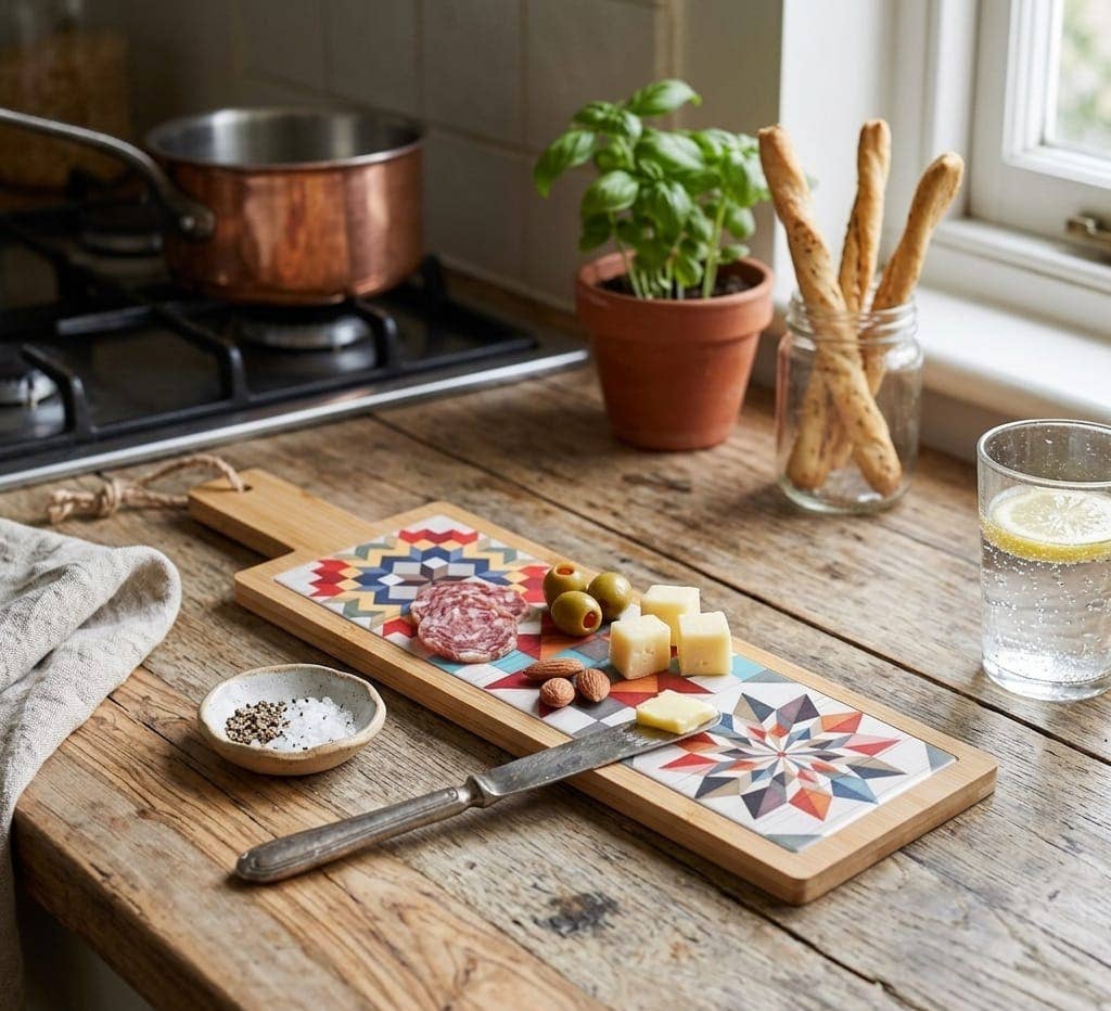 Geometric cutting board with handle 12.5 x 41.5 cm VdE Tivoli 1996
