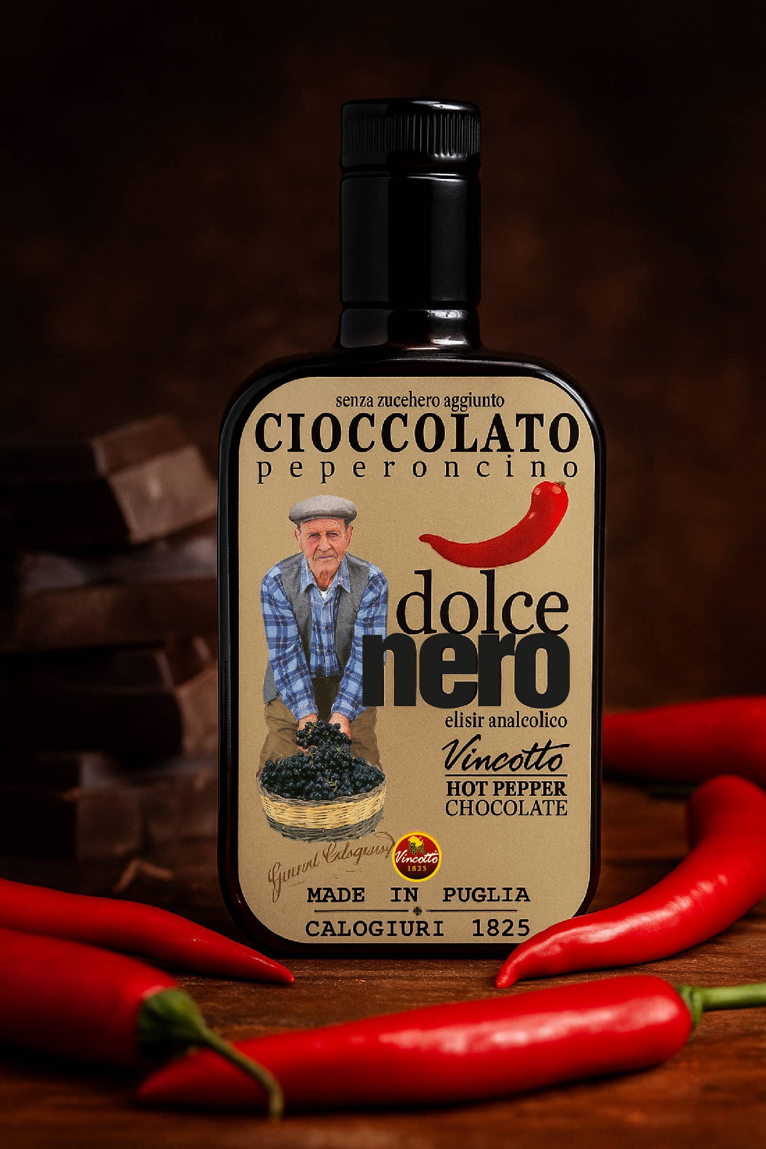 Ypatingas šokoladinis vynuogių eliksyras - Dolcenero Vincotto čili šokoladas