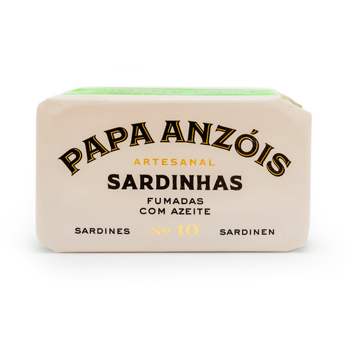 Rūkytos sardinės su pirmojo spaudimo alyvuogių aliejumi | Papa Anzóis – priekinis vaizdas | Beata Nicholson