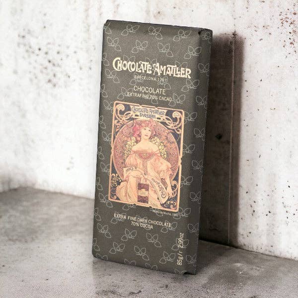 JUODOJO ŠOKOLADO BATONĖLIS 70% 70g - Chocolate Amatller