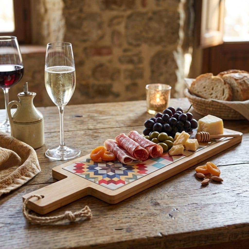 Geometric cutting board with handle 12.5 x 41.5 cm VdE Tivoli 1996