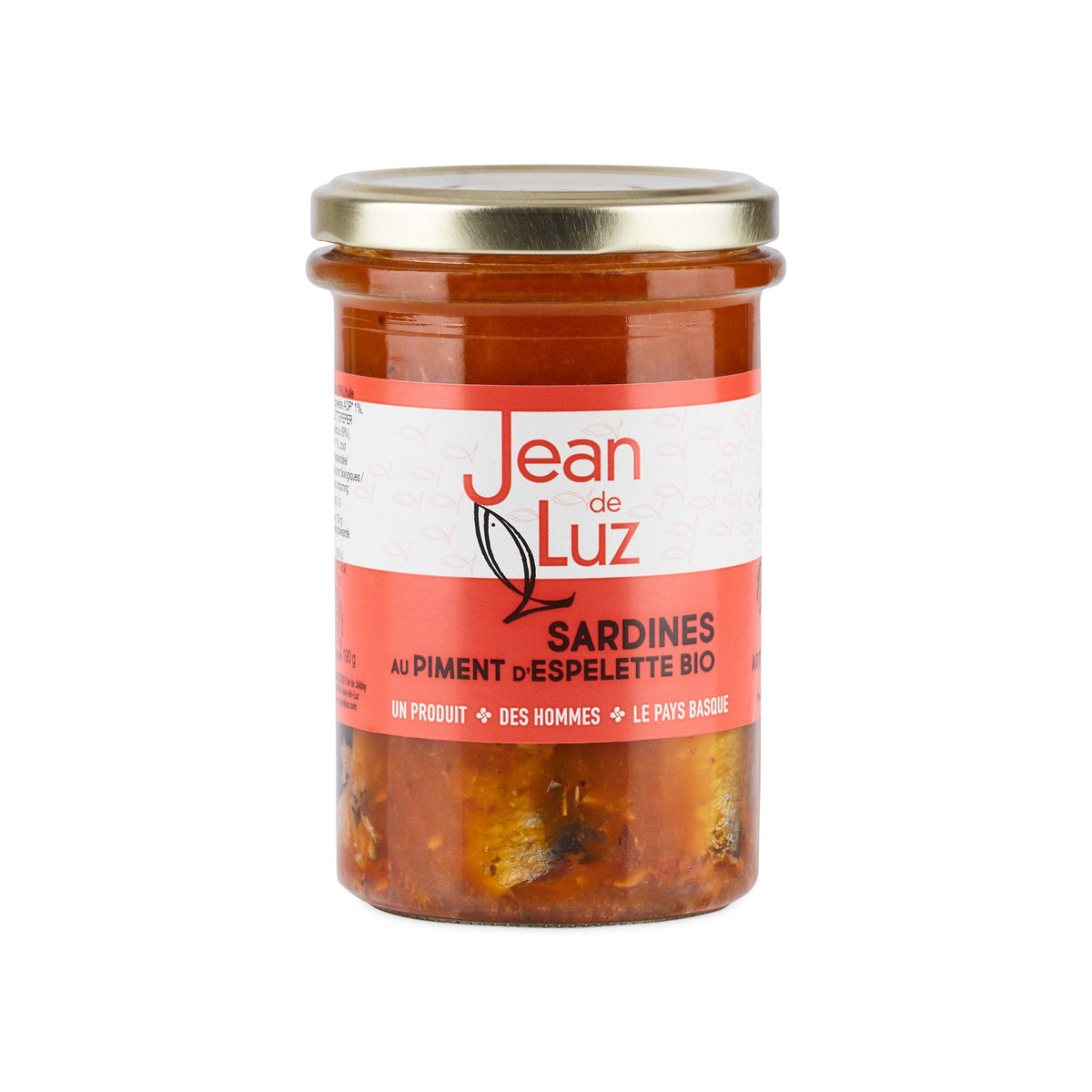 Ekologiškos sardinės alyvuogių aliejuje su Espelette paprika, 270 g | Jean de Luz – priekinis vaizdas | Beata Nicholson