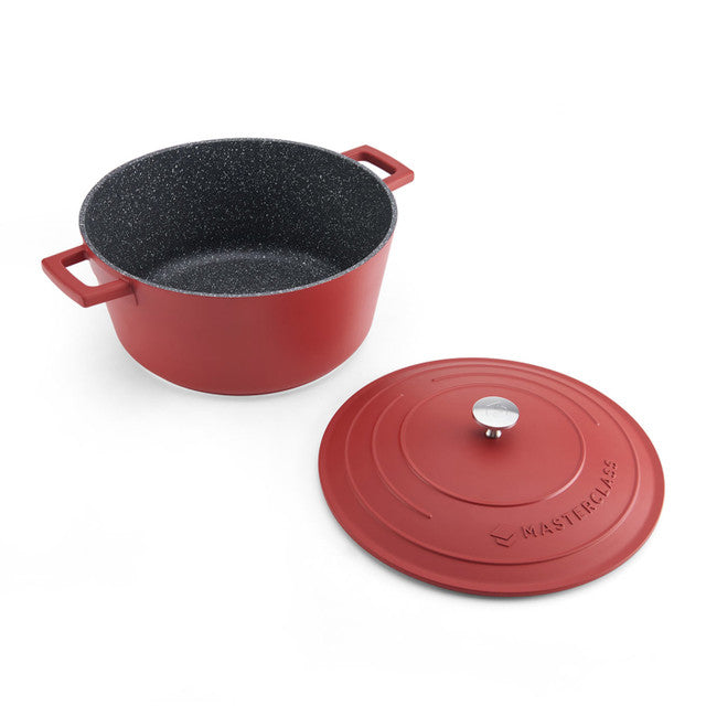 MasterClass Cast Aluminium Casserole Dish, 5L, Red