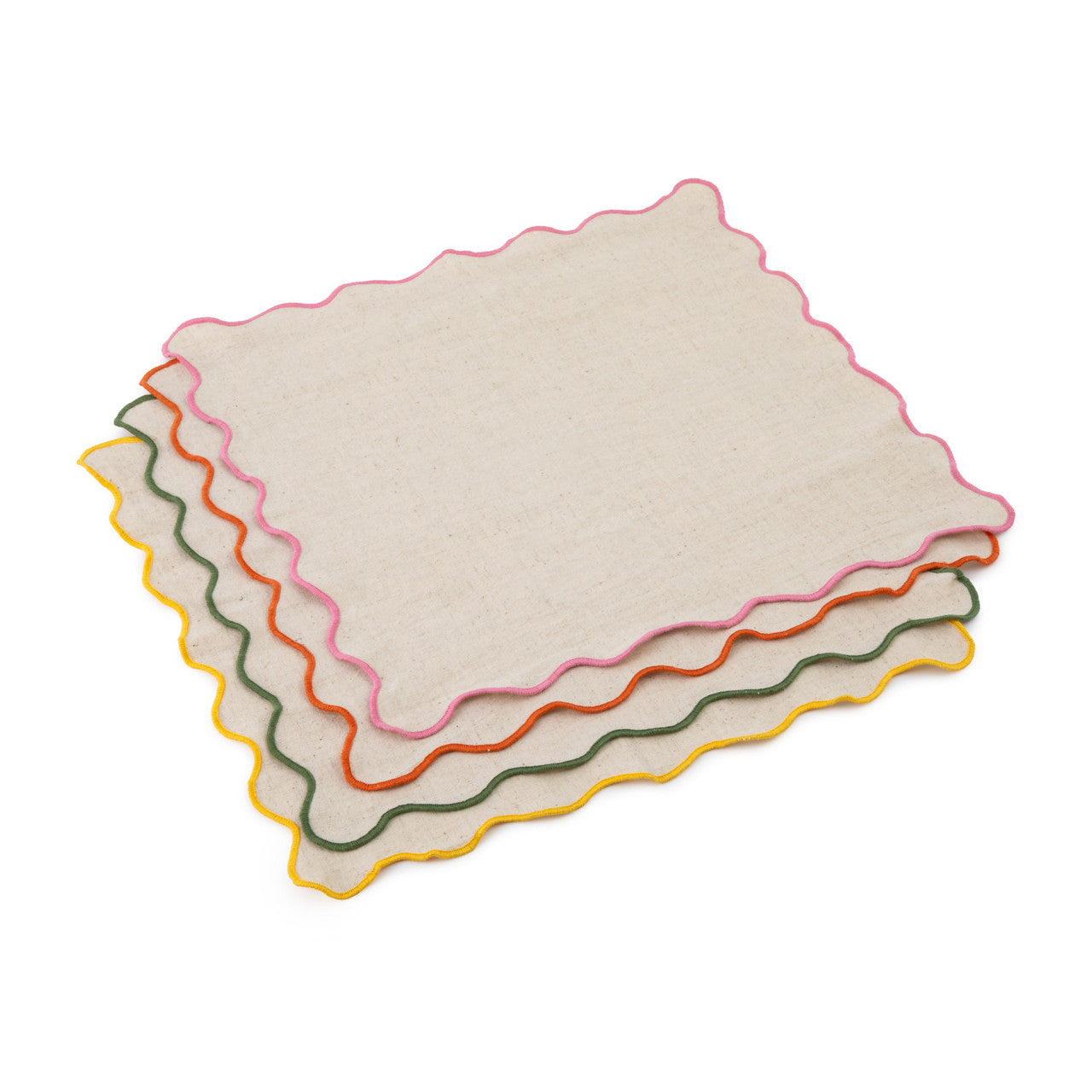 Jamie Oliver BIG LOVE servetėlės, 4 vnt. – sulankstytos, matomi keturi spalvoti kraštai | Beata Nicholson