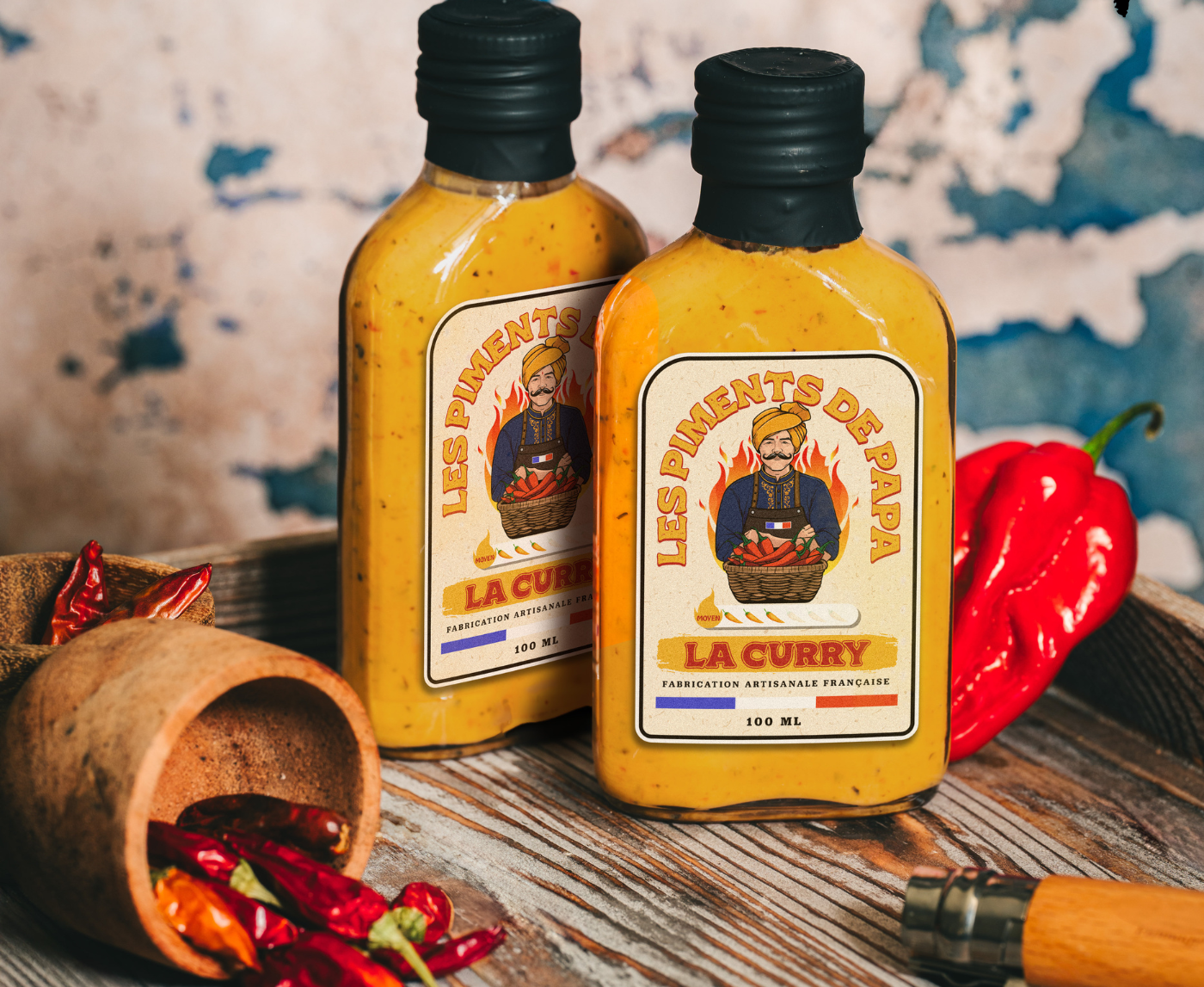 Aštrus padažas „La Curry“, 100 ml – du buteliai su čili pipirais | Beata Nicholson