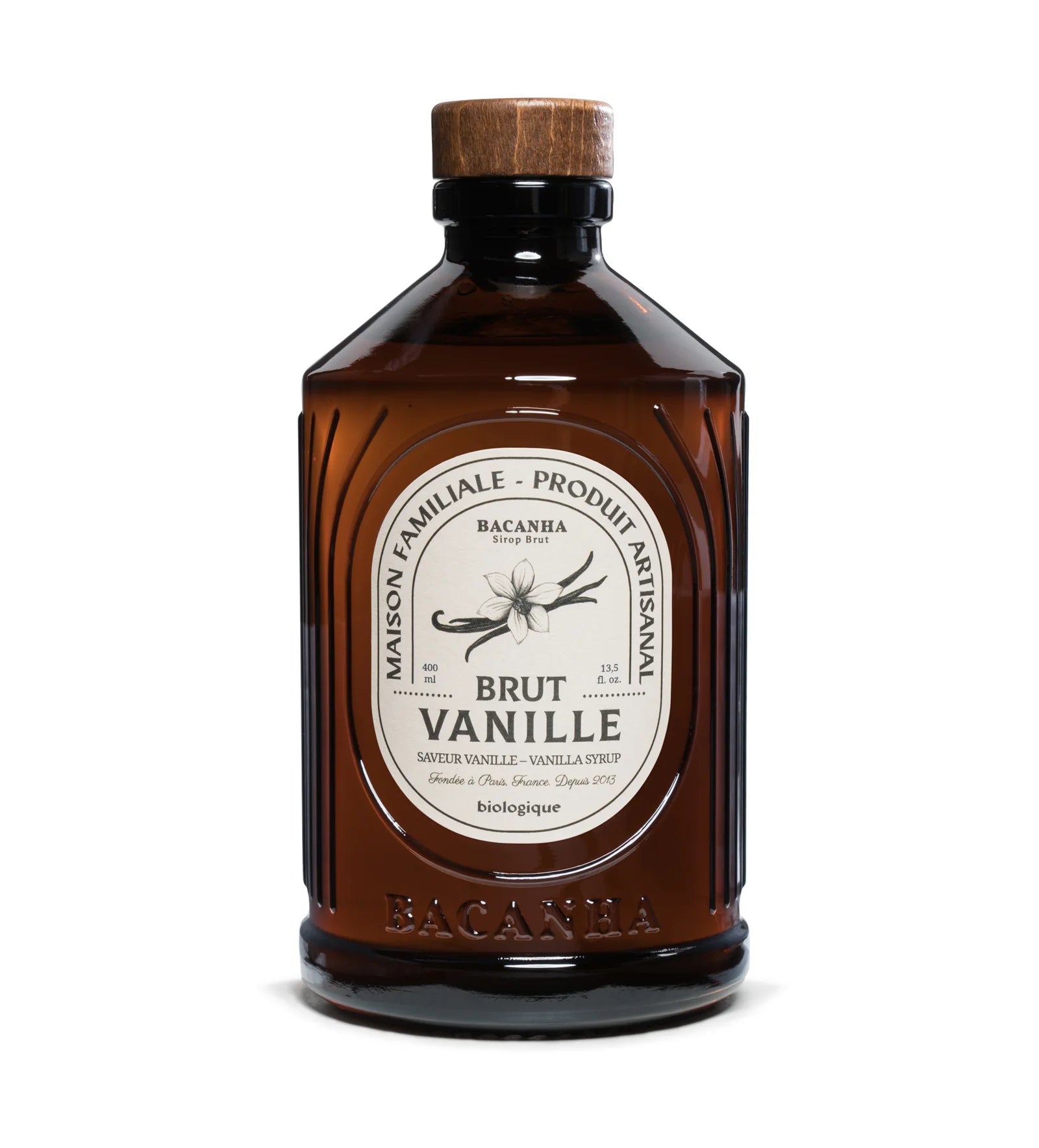 Natūralus vanilės sirupas - ekologiškas - 400 ml | Bacanha – priekinis vaizdas | Beata Nicholson